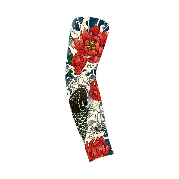 Lengan Tattoo, untuk Lelaki dan Wanita, Perlindungan Matahari, Lengan Ais, Sesuai untuk Musim Panas, Berbasikal Luaran, Bernafas, Penutup Lengan Sukan, Rekaan Tatu Lengan Bunga, Penutup Lengan Lancar