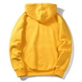 thumbnail image 3 of PMVFHDE Men's Casual Solid Color Heavyweight Warm Long Sleeve Hooded Sweatshirt with Pocket and Drawstring for Everyday Comfort Yellow,S, 3 of 3