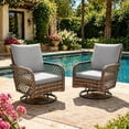 thumbnail image 1 of AECOJOY 2-Piece Rattan Patio Conversation Set with 2 High-Back Swivel Rocking Chairs, Dark Gray, 1 of 5