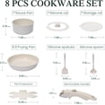 thumbnail image 4 of Biwat 8PCS Pots and Pans Set Non Stick, Ceramic Cookware Set with Removable Handle, Induction Cooking Set for All Stoves, Space-Saving RV Kitchen Set, Dishwasher/Oven Safe, PFOA Free(Off-White), 4 of 4