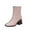 Pink, variant on Honeeladyy Boots for Women Large Punk High Heel Rectangle Toe Thick Heel Zipper Mart Short Boots Party Shoes