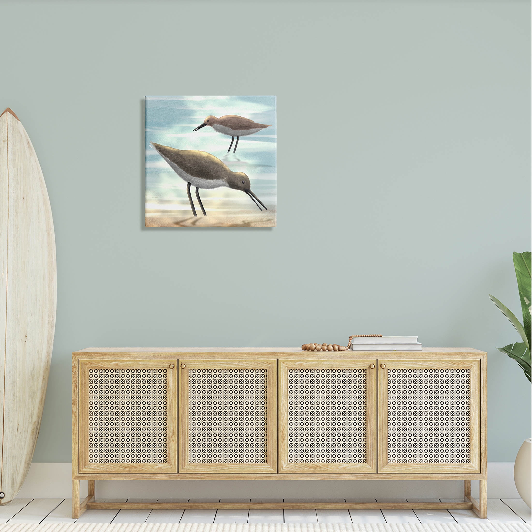 Stupell Industries Sandpipers Grazing Coastal Ocean Shore Graphic Art Gallery Wrapped Canvas Print Wall Art, Design by Marcus Prime