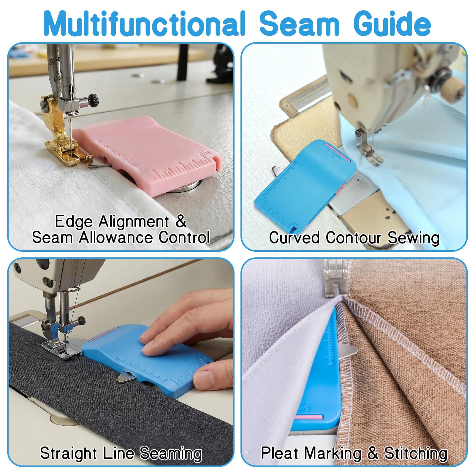 2026 New Multifunctional Magnetic Seam Guide, Built-in Seam Ripper & Edge Guide, Dual-Scale Marking Sewing Machine Guide for Sewing Machine Sewing Guidesfor Precise Straight Stitching