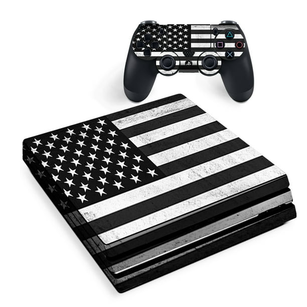 Skin For Sony Ps4 Pro Console Decal Stickers Skins Cover Black White Grunge Flag Usa America Walmart Com Walmart Com