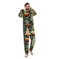 thumbnail image 3 of Odeerbi Christmas Onesie Pajamas for Family Holiday Sleep Jumpsuit Long Sleeve Family Christmas Pajamas Matching Sets Dad Fashion Printed Hooded Jumpsuit Sleepwear PJs Set Green, 3 of 5