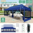 thumbnail image 7 of HOTEEL 10x30 Heavy Duty Canopy Tent, Pop up Canopies with Netting Screened ,Waterproof Ez up Canopy with Sidewalls, Outdoor Instant Party Tent for Backyard,Dark Blue, 7 of 7