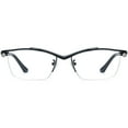 thumbnail image 5 of FONEX Pure Titanium Glasses Frame Men Semi Rimless Square Eyeglasses Eyewear ( 85763 Black ), 5 of 9