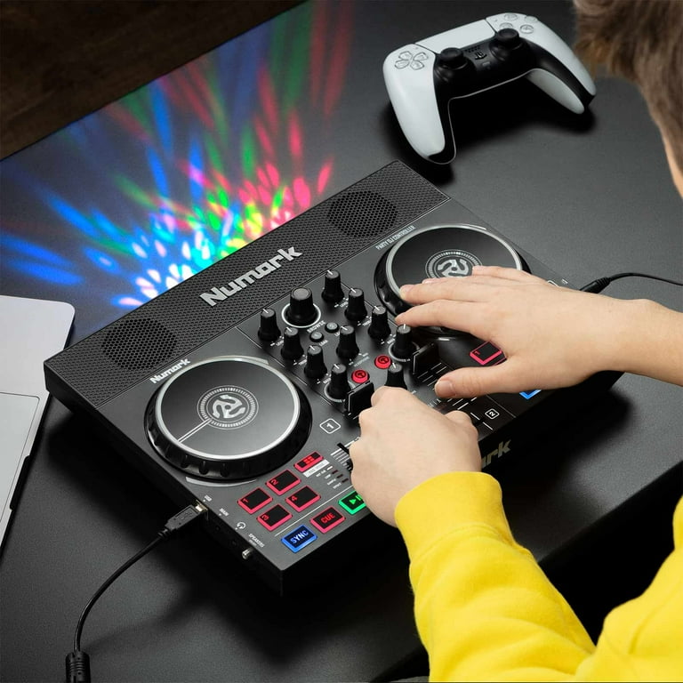 Numark Party Mix Live DJ Controller with Disco LED Lights