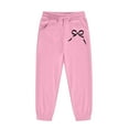 thumbnail image 4 of ZHOGXU Big Boys Girls Outfits 2 Piece Long Sleeve Bow Print Pocket Hoodies And Joggers Fashion Comfortable Sets For Casual Wear And Outdoor Activities Pink 10-11 Years, 4 of 6