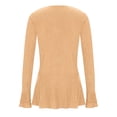 thumbnail image 4 of BLVB Sparkly Tops for Women Ruffle Long Sleeve V Neck Peplum Shirts Glitter Blouses for Evening Party Night, 4 of 7