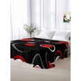 thumbnail image 5 of Abstract Black King Size Flat Sheet, Wrinkleproof & Fadeproof Cooling Flat Bed Sheet Only, Modern Geometric Red Grey White Circle Breathable Soft Bedding Top Sheets 105 x 98 Inches, 5 of 8