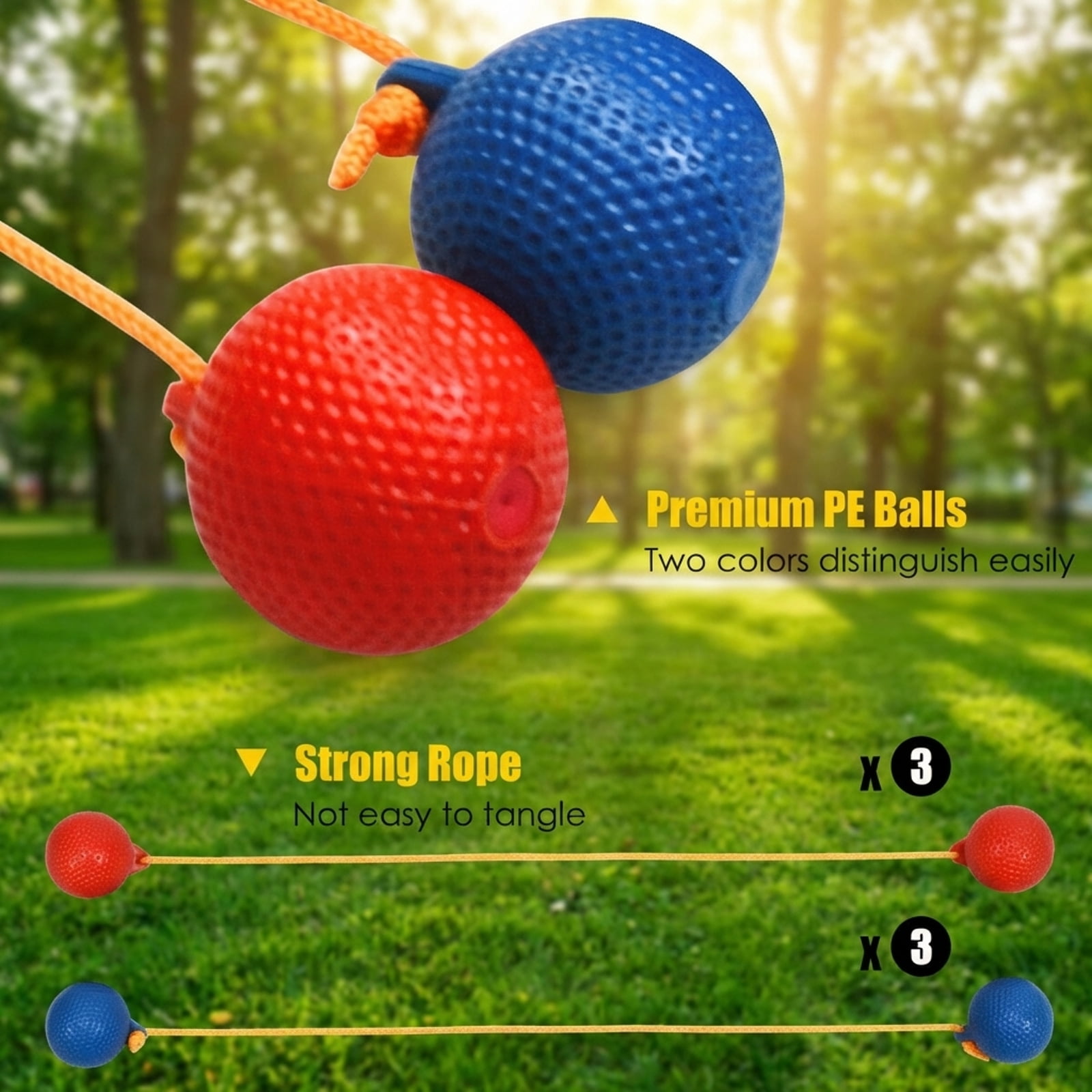 Redsmile Ladder Ball Toss Game Set with Bolas Score Tracker and Carrying Bag Outdoor Lawn Game for Family Kids Adults - Multicolor