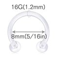 thumbnail image 4 of Clear Retainer Plastic Acrylic Flexible Straight Curved Piercing Kit Tongue Rings Nipple Ring Nose Rings Lip Rings Belly Button ZR, 4 of 5