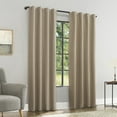 thumbnail image 6 of Sun Zero Treviso Linen Blend Magnetic Closure 100% Blackout Back Tab/Rod Pocket Curtain Panel, 40"W x 96"L, Taupe, 6 of 10
