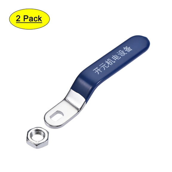 Uxcell Iron Chrome Plated 8x12mm Replacement Lever Handle for Ball Valve 2 Pack