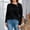 Black, variant on IUYRTFE Women Round Neck Solid Color Knit Sweater Loose Fit Long Sleeve Pullover Top for Fall Winter Casual Wear