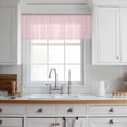 thumbnail image 3 of Pink Morocco Valance Curtains for Kitchen/Living Room/Bathroom/Bedroom Window, Rod Pocket Small Topper Half Short Window Curtains Voile Sheer Scarf, Geometric Leaf Diamond Lattice Abstract 54"x18", 3 of 8
