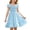 P111 Blue, variant on Tfken Comfy Dresses For Girls Soft Travel Holiday Girls Sleeveless Dresses Elegant Solid Color A Line Kids Trendy Clothes Size 5-6 Years