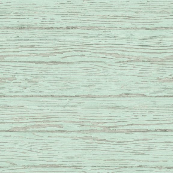 Chesapeake Rehoboth Mint Distressed Wood Wallpaper