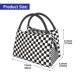 thumbnail image 2 of Fotbe Black and White Checkerboard Bolsa Térmica Portátil con Estampado, Bolsa de Entrega de Alimentos Aislada, Bolsa Reutilizable de Gran Capacidad para Comidas y Supermercado, 2 of 6