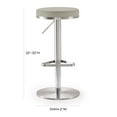thumbnail image 7 of TOV Furniture Fano Light Grey Vegan Leather Barstool with Stainless Steel, 7 of 7