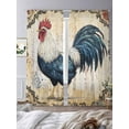 thumbnail image 2 of Blue Retro Rooster Sheer Curtains for Living Room Bedroom Pastoral Elegant Animals Sheer Curtains 108 Inch Long 2 Panels Set Light Filtering Curtain Window Treatments Drapes for Dining Room, 2 of 6