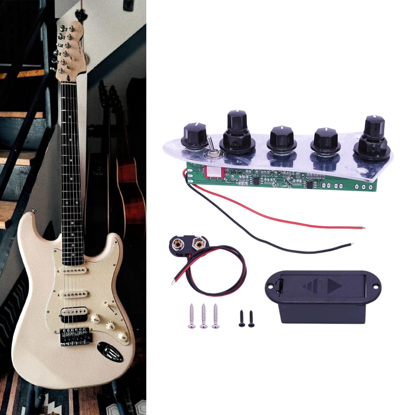 Guitar Prewired Harness 5 Way Prewired Loaded Prewired Control Plate Harness Converter Knobs Replacement for Guitar Part