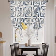 thumbnail image 3 of Vintage Floral Balloon Curtains 63 Inch Length for Living Room/Bedroom, Country Tie-dye Flowers Plants Blue Beige Rod Pocket Privacy Door Curtains Decorative Tie Up Shade for Window 52"x63", 3 of 8
