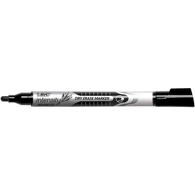 BIC Intensity Permanent Markers, Fine Point, Black, Low Odor, 12-Count