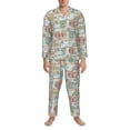 thumbnail image 3 of Salouo Cute Owl Print Button-Front Long Sleeve Pajama Set for Men, Soft 2Pjs Men's Long Sleeve Sleepwear-Medium, 3 of 7