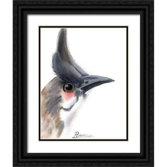 Shefranov, Olga 12x14 Black Ornate Wood Framed with Double Matting Museum Art Print Titled - Black Beak III