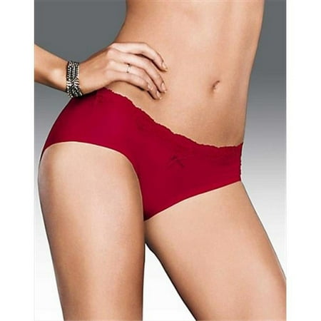 Women s Maidenform 40861 Comfort Devotion Embellished Hipster Panty (Camera Red-Y/Black 7)
