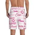 thumbnail image 3 of Naloa Breast Cancer Pink Ribbons Awareness (2) Men's Short Pajama Pants, Lounge Comfort Shorts with Elasticized Waistband and Side Pockets - Large, 3 of 9