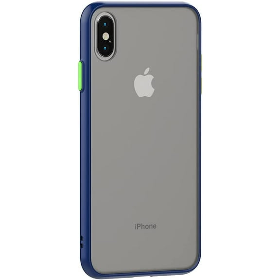 Case for iPhone X/Xs Thin Shockproof Phone Case PC Back TPU Bumper [Protect from Fingerprint/Shock/Scratch/Slip] Translucent Matte Phone Cover for iPhone X/Xs-Blue