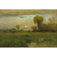 thumbnail image 2 of George Inness 18x13 Gold Ornate Wood Frame and Double Matted Museum Art Print Titled - Harvest Moon (1891), 2 of 4