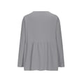 thumbnail image 5 of Kingdiese Womens V Neck Solid Color Long Sleeved Button Down Blouse Casual T Shirt Loose Tees for Women, Size XXXL, 5 of 5