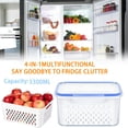 thumbnail image 5 of EGNMCR Storage Bins, Storage Containers 4 In 1 Food Storage Container Produce Containers For Fridge Household Transparent Plastic Food Storage Box-Including Basket Refrigerator Freshness, 5 of 5