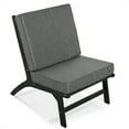 thumbnail image 5 of 4-Piece Sofa Chair Set with Removable Thick Seat Cushions, V-Shaped Solid Wood Outdoor Sofa Set with Free Table Cover, Free Combination Seating Group for Garden, Porch, Poolside, Black+ Gray, 5 of 7
