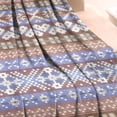 thumbnail image 3 of Boho Blue Knitted Ethnic Pattern Blanket,Comfortable Soft Flannel Throw Blanket,All Season,Warm Lightweight Blankets for Sofa Bed Couch Living Room Chair,30"x40", 3 of 4