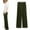Army Green, variant on TSADFHJI Black Skirt with Slit Mini Ladies Casual Stretch Loose Wide-Leg Solid Color Gold Silk Trousers L Black