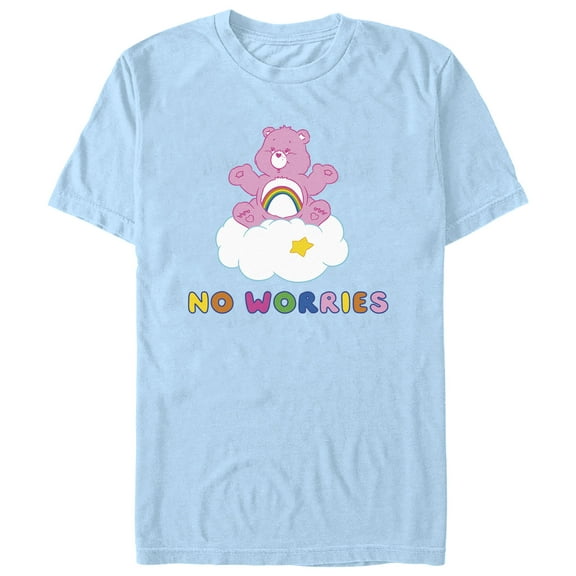 Men's Care Bears No Worries Bear  Graphic Tee Light Blue Medium