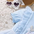 thumbnail image 5 of JUoaLXG Toddler Girls Casual Dresses Summer Lace Star Print Lightweight Spring Dress Streetwear,Blue,2-3 Years, 5 of 5