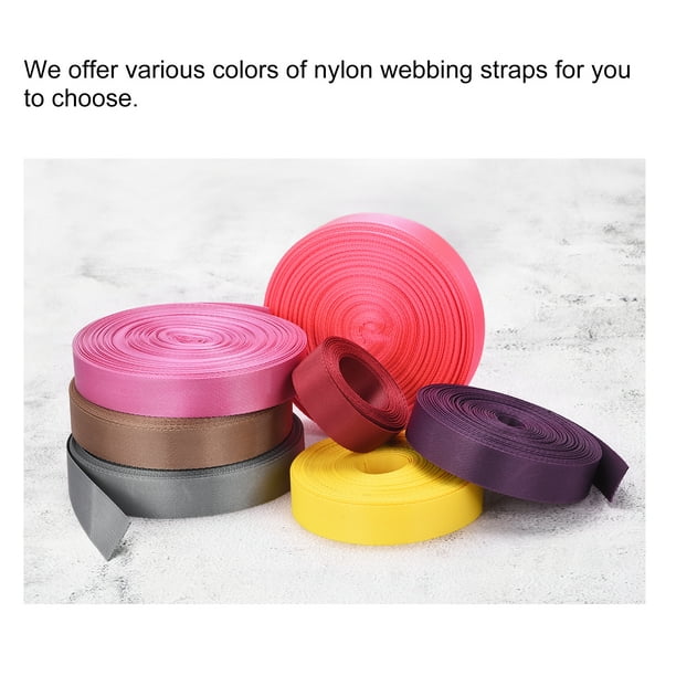 Flat Nylon Webbing Strap 1 Inch 15 Yards Black for Backpack Luggage rack