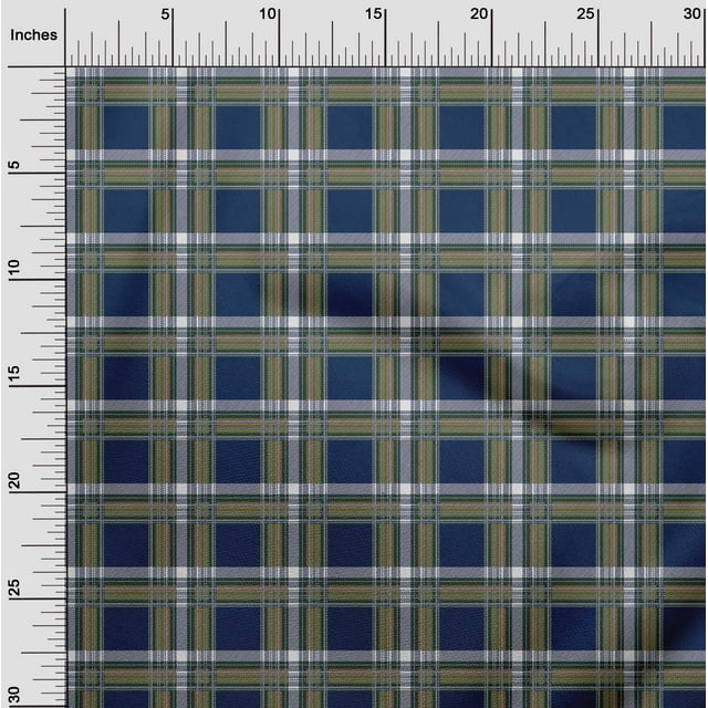 oneOone Cotton Cambric Fabric Tartan Check Printed Craft Fabric BTY 56 Inch Wide