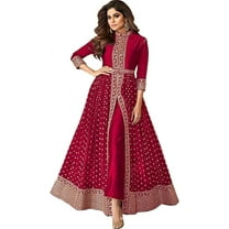Eid Special Designer Indian Anarkali Gown Suits Pakistani Salwar Kameez Outfits ( Pink, XXS - 34 )
