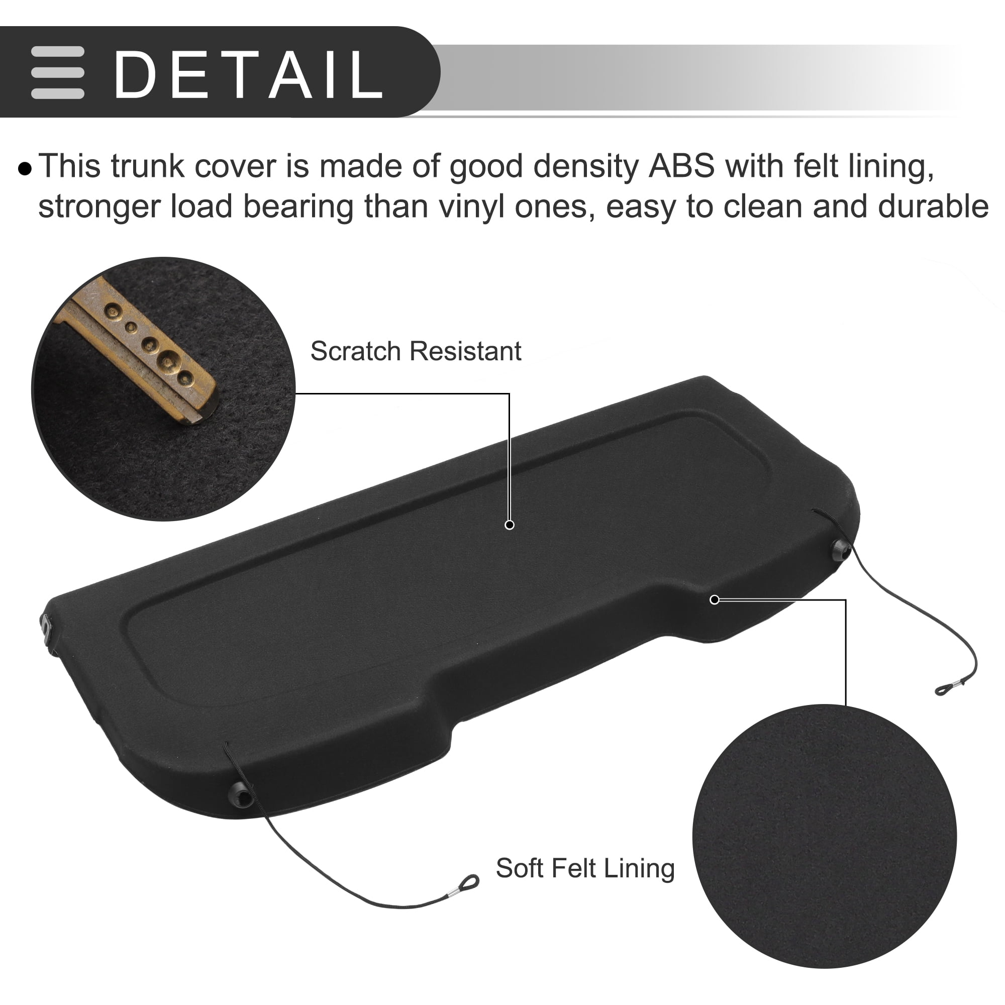 Unique Bargains Car Cargo Cover Board for Ford Fiesta 2013-2017 Tonneau Shield Parcel