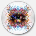 thumbnail image 2 of Designart - Magic Eye with Flowers' Ultra Vibrant Animal Metal Circle Wall Art, 2 of 4