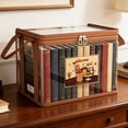 thumbnail image 4 of pstuiky Book Storage Box Transparent Dustproof Foldable 37X23X31.5Cm Desktop Organizer Classroom Home Use, 4 of 6