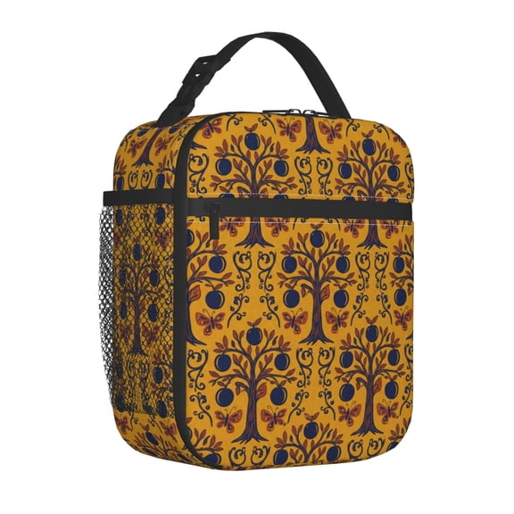 Tree Of Life Lunch Bag Insulated Reusable Cooler Tote Thermal Leakproof Meal Prep Bag Work Office Commute Travel Picnic Portable Side Mesh Pocket Zipper