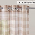 thumbnail image 2 of Haperlare Farmhouse Curtain 52"W x 84"L Linen Textured Country Style Plaid Curtain Rustic Drapes for Bedroom Window Living Room, Taupe, 2 Panels, 2 of 6